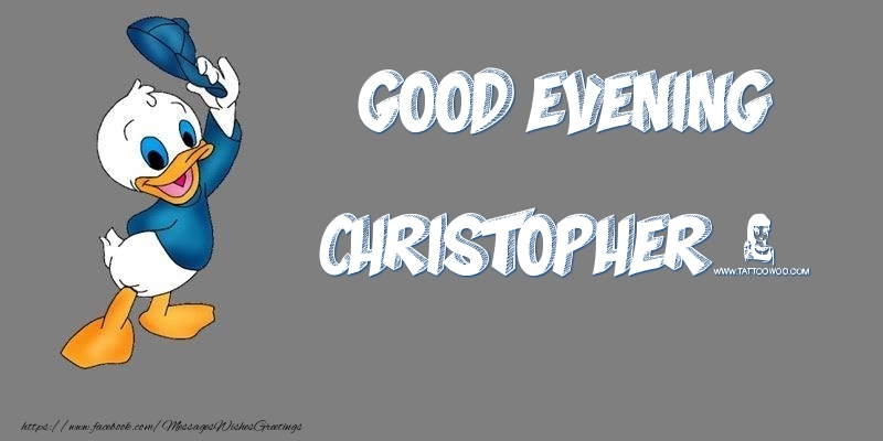 Greetings Cards for Good evening - Animation | Good Evening Christopher